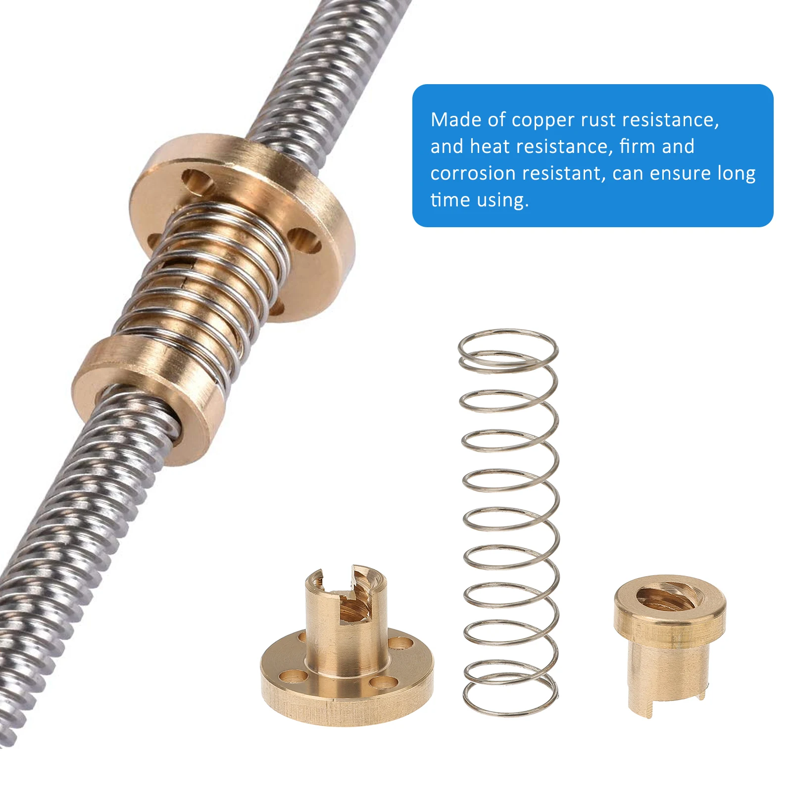 

4pcs Anti-Backlash Nut Set Resistant Compact Eliminate Gaps Precision Transmission 8Mm Threaded Rod For 3D