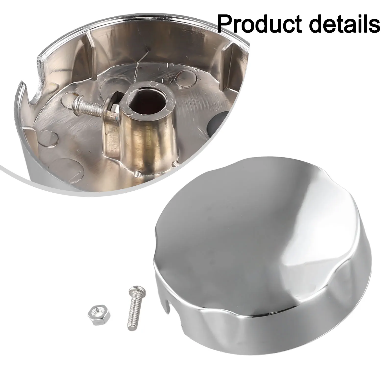 1 Pcs Bathtub Rotating Knob Chrome Finish Plastic Overflow Control Handle 75mm Diameter For Tub Drain Replacement
