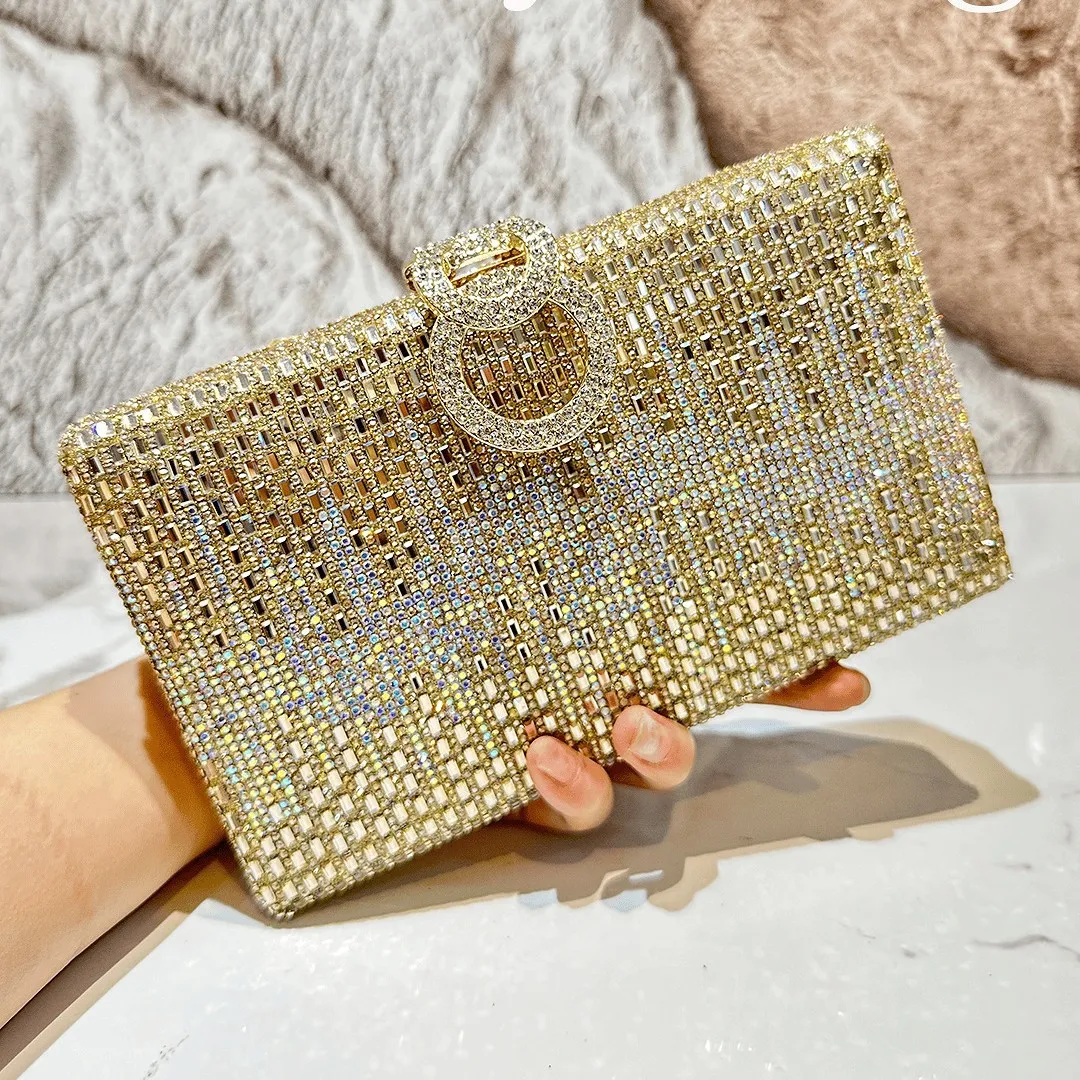 

Shiny Rhinestone Evening Dress Wallet Crystal Diamond Women's Handbag Fashion Banquet Wedding Chain Shoulder Money Bag