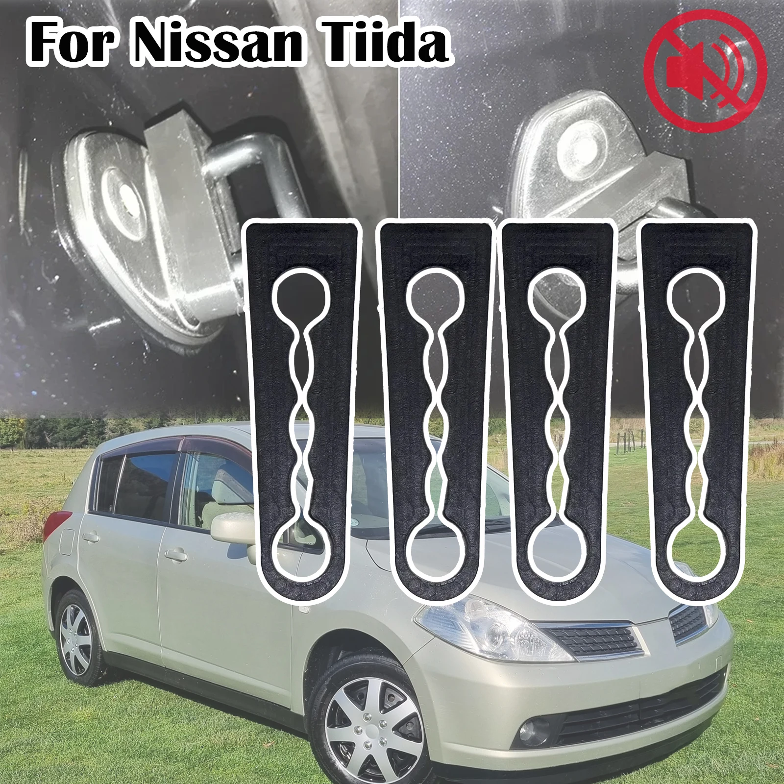 4pcs For Nissan Tiida C11 C12 Teana J31 Juke Door Lock Damper Buffer Deadener Seal Shock-Absorbing Damping Protector 2004 – 2020