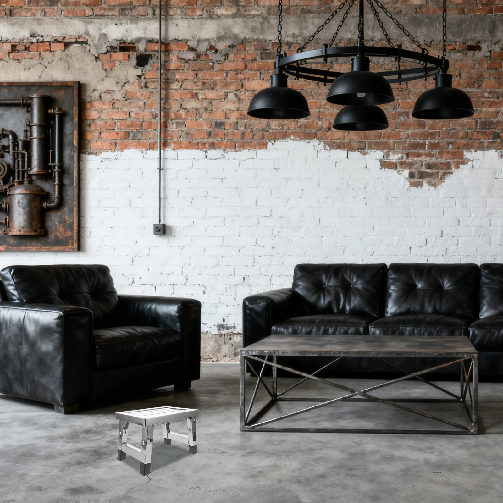 

Folding Stool Stainless Steel Lightweight Anti-Slip For Bathroom Kitchen Outdoor Travel Camping Utility Bench Compact Step