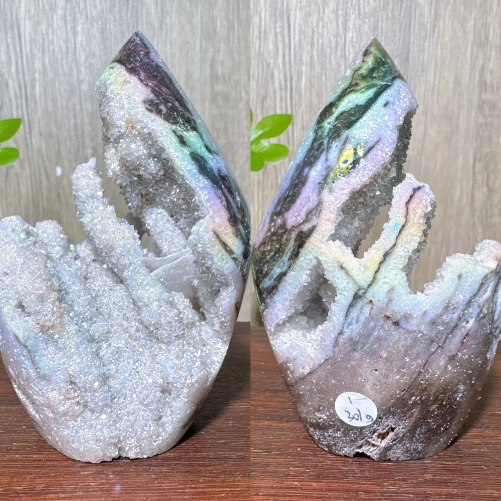 1 pièce Pierre de Sphalerite naturelle unique, géode druse brute, forme libre, cristal de guérison flamme, énergie Reiki, décoration intérieure, ornements, cadeaux