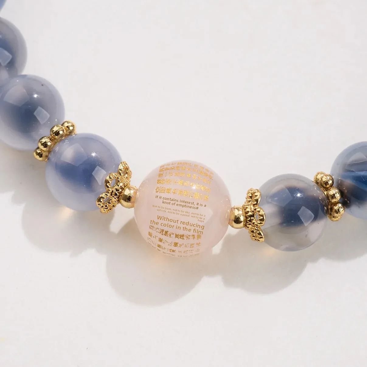 Five Elements Natural Sugar Heart Agate Bracelet Beaded Women's Sweet Heart Agate HandString Temple Taoist Lucky Jewelry Gifts 4