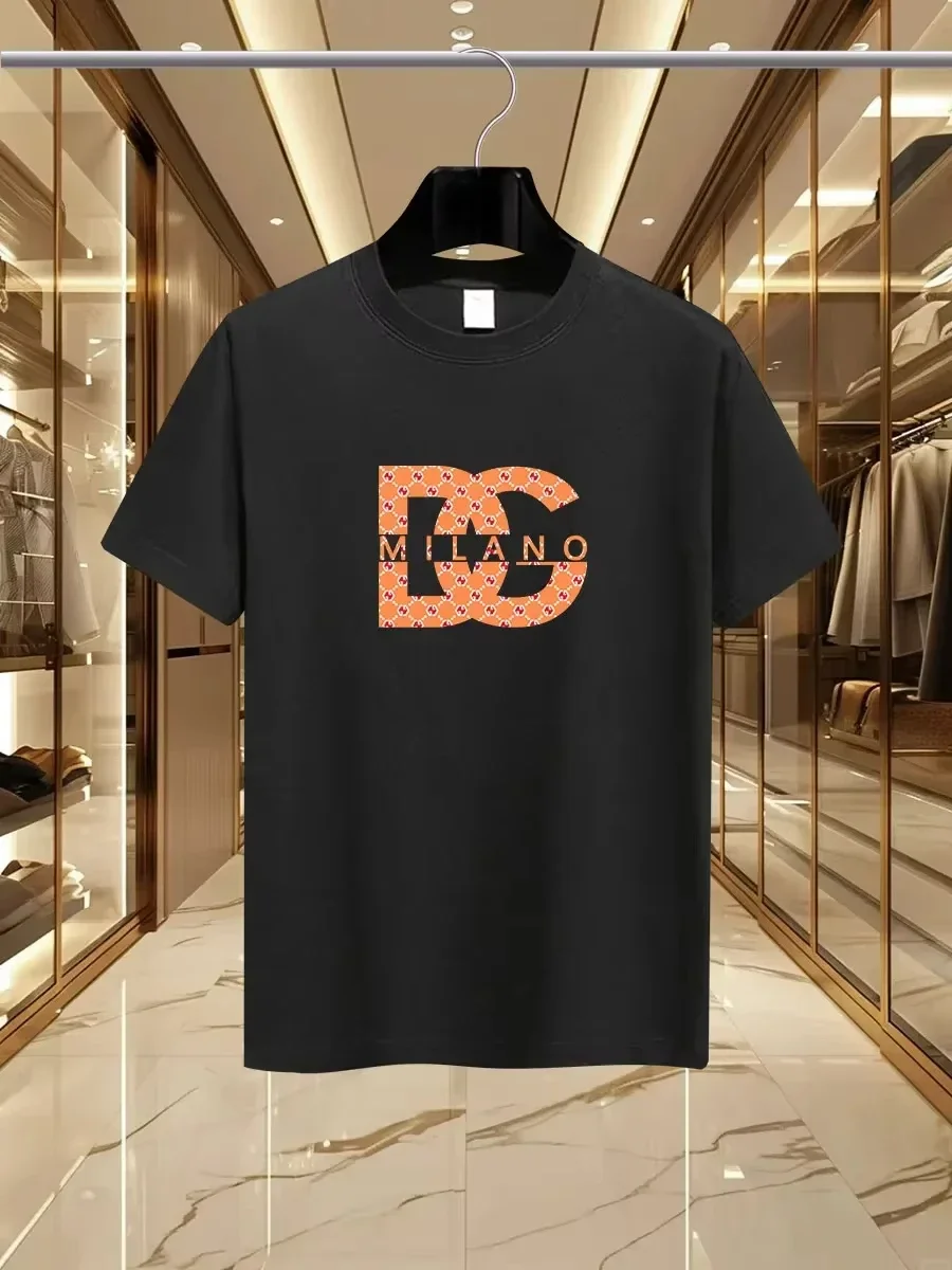 

2025 Summer Luxury fashion Milan brand printed T-shirts, pure cotton round-neck casual and trendy Y2K high-end and high quality