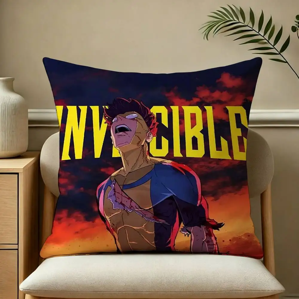 Fashion I-Invincible Anime Pillow Case Square Double-Sided Sofa Cushion Cover Bedroom Bedside Pillow