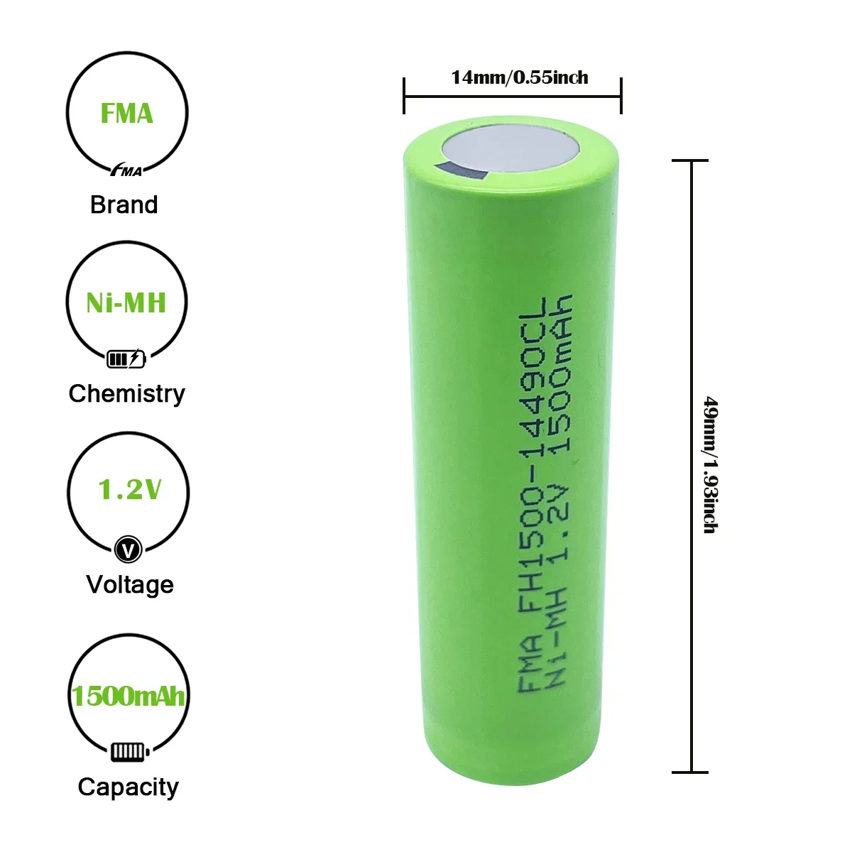 10 stks FMA 1.2 V Ni-Mh Ni-Cd Batterij 350-2000 mAh Maat 1/3AA 2/3AA 4/5AA AA DIY voor Draadloze Telefoon Elektrisch Scheerapparaat Model Speelgoed