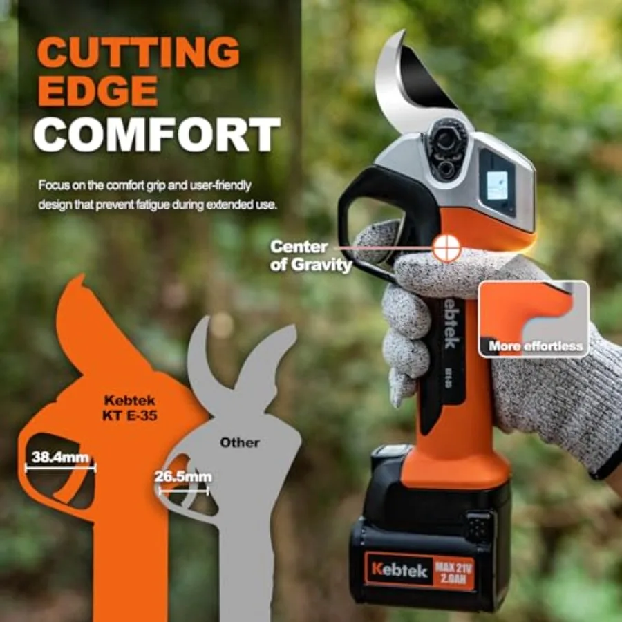 Cordless Electric Pruning Shears 35MM with 18V Brushless Motor for Professional Tree Trimming and Garden Maintenance Includes 2