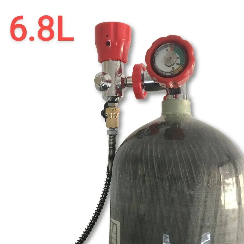 ACECARE 300Bar 4500Psi 6.8L Carbon Fiber Cylinder with Valve HPA Tank High Pressure Air Bottle for Diving Scuba Cylinder M18*1.5