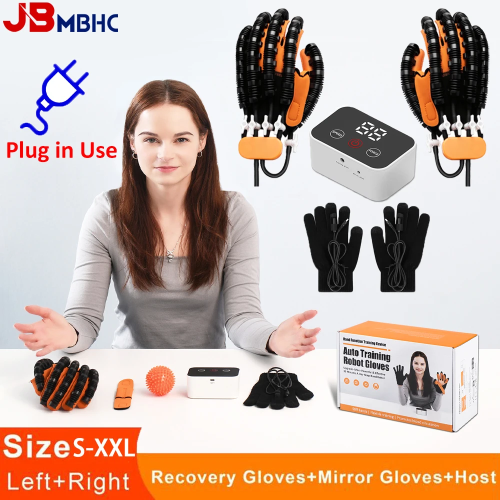 

Hand Recovery Robot Gloves for Stroke Patients Hemiplegia Rehabilitation Device with Finger Exerciser for Cerebral Palsy Therapy