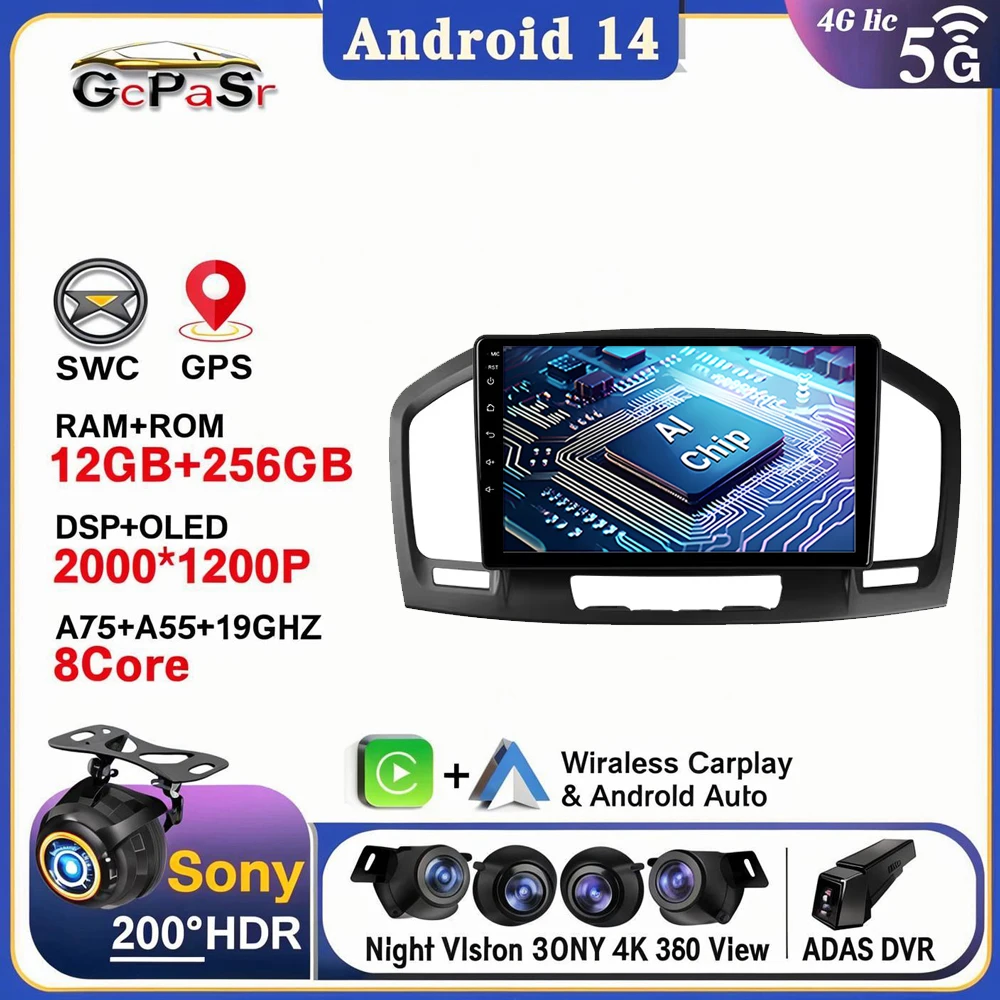 

Android 14 For Buick Regal For Opel Insignia 1 2009 - 2013 Car Radio Multimedia Video Player Navigation stereo GPS Head Unit