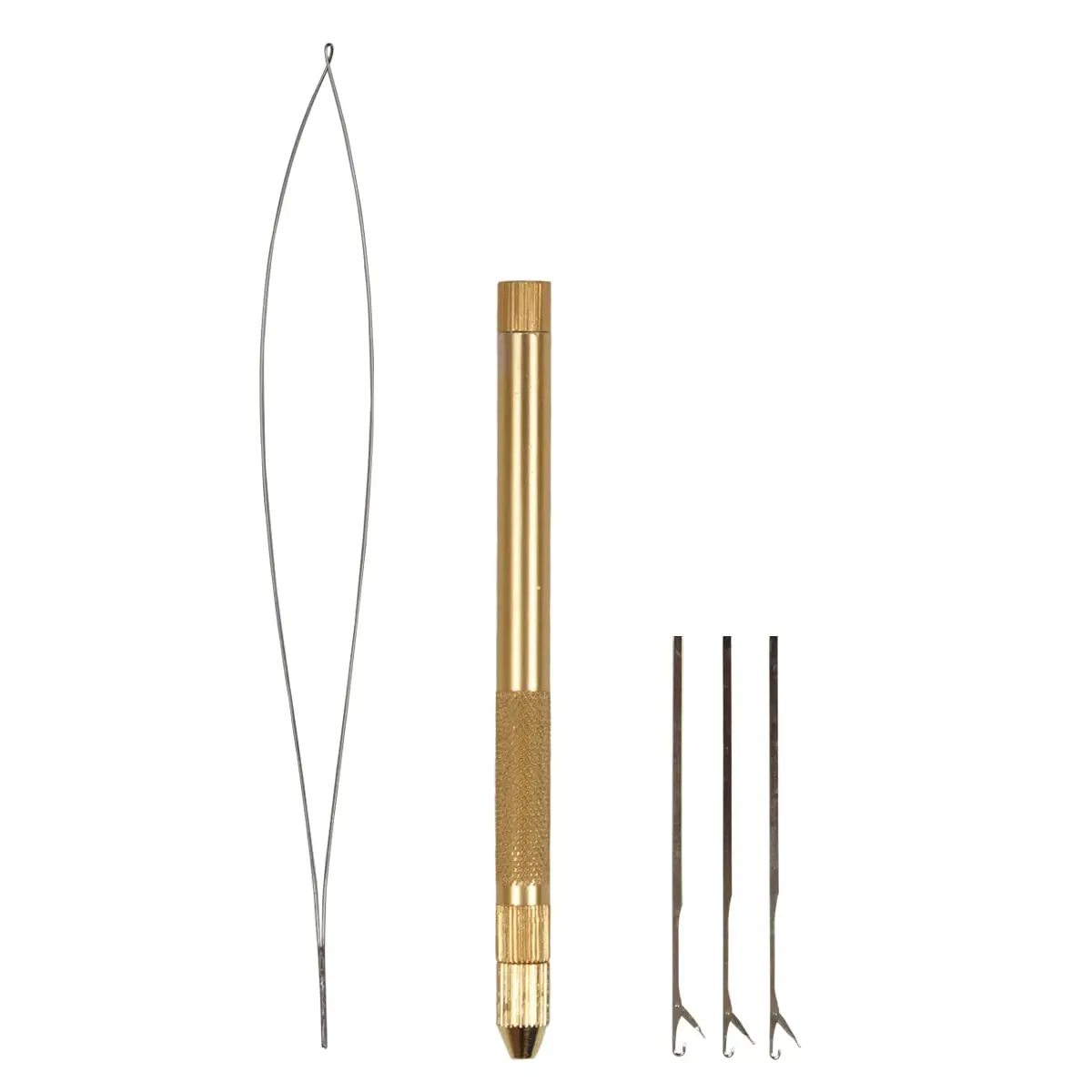1Pcs Wholesale Metal Lace Wig Making Ventilation/Handle Pulling/Weaving Needles Micro Ring Loop Threader for Hair Extension Tool