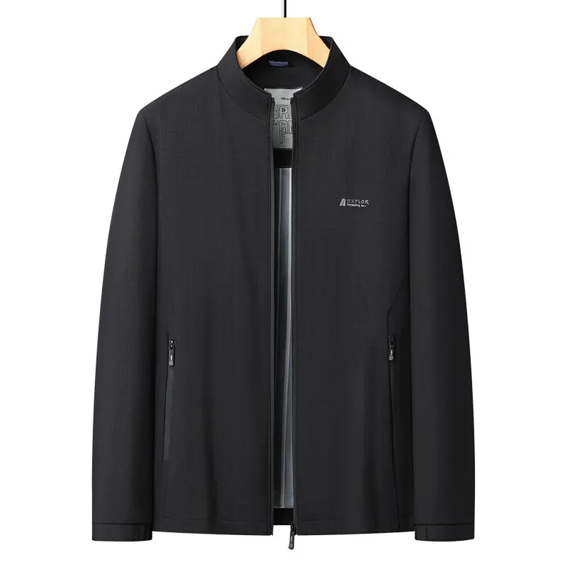 

Autumn Spring Trendy Solid Color Men's Jacket Soft & Skin-friendly Fashion Stand Collar Business Casual Coat Comfortable Top