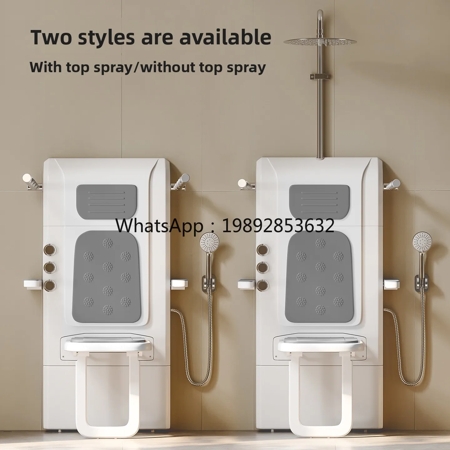 YFY Sitting Shower with Constant Temperature, Multifunctional Wall-Mounted Sitting Bath Shower Chair, Foldable Shower Armrest