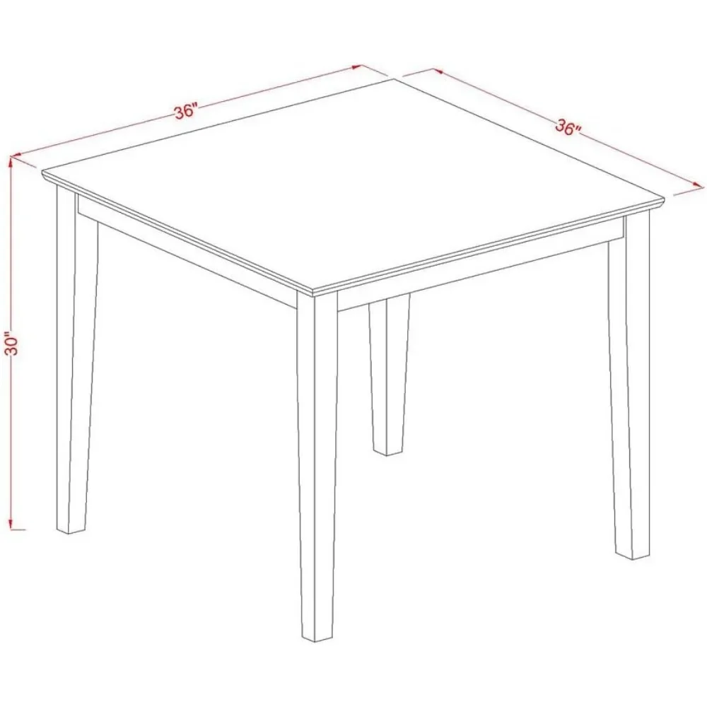 5 Piece Dining Room Set, Includes A Square Kitchen Table and 4 Dinings Chairs, 36x36 Inch Dining Room Furniture Set