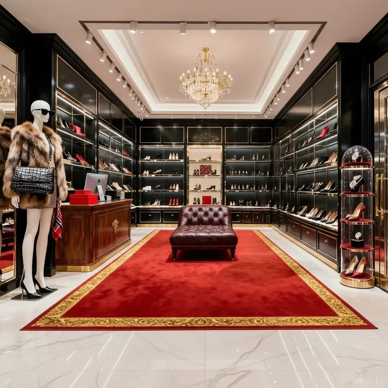 High Quality Eco-Friendly Metal Wood MDF Shoe Display Racks LED Lighting for Retail Stores Malls-Heavy Easy
