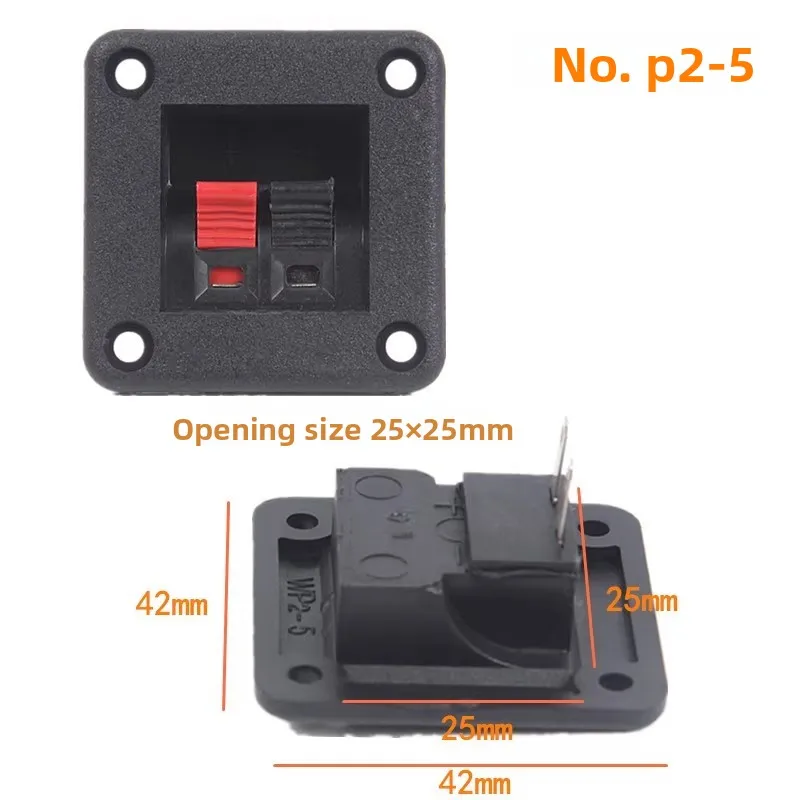 VYOPBC 4PCS Luidsprekerterminalclip 2 Posities Rood Zwart Veer Push Draadclip Audio Junction Box Connector