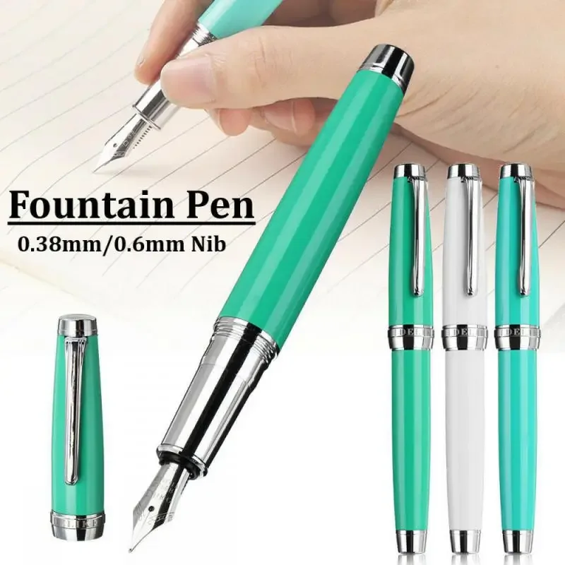 New Moon 3 Metal Lacquer Fountain Pen Iridium EF 0.38mm /EF Bent Nib 0.6mm Ink Writing Pen Office School Supplies