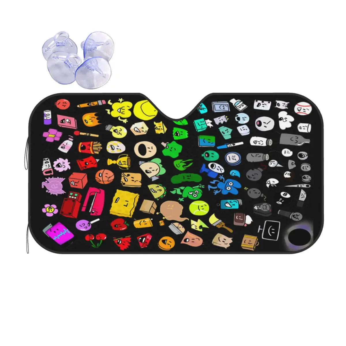 

Classic BFDI Inanimate Insanity All Characters Sunshade Windscreen Car Front Windshield Window Sun Visor Accessories Covers