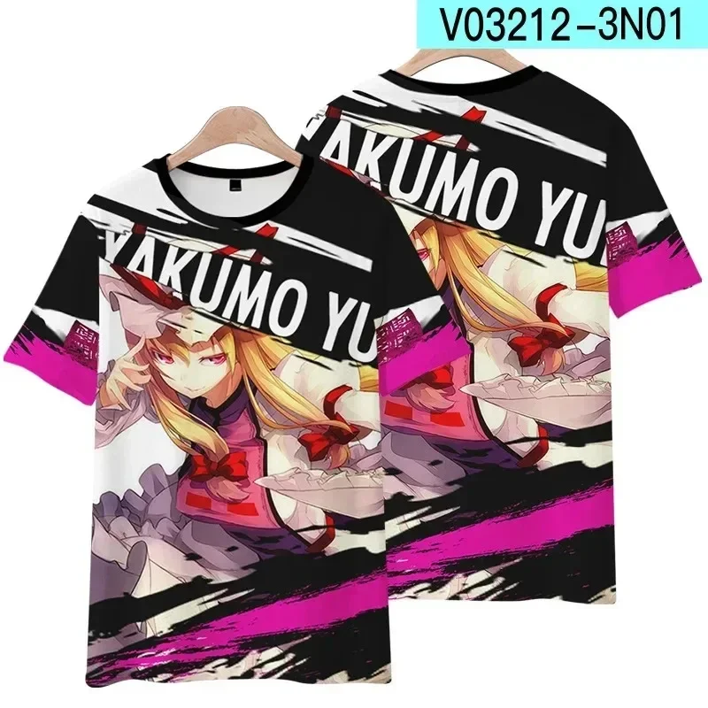 Game TouHou Project Yakumo Yukari Print T Shirts 3D Printed Men/Women Short Sleeve Cartoon T-Shirt Fashion Harajuku Kid Y2k Tops