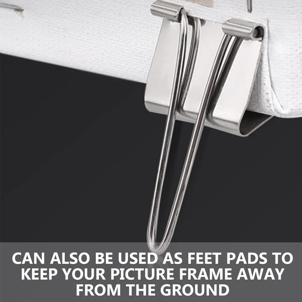 

10 Pcs Canvas Clip Picture Mounts for Frames Wet Clamps Oil Painting Fasteners Metal Paper Clips Stainless Steel Framing