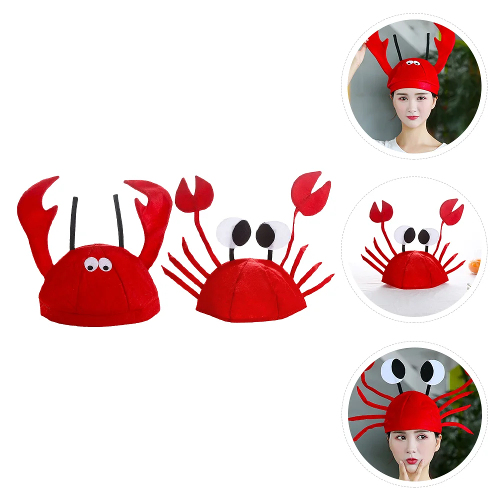 Headband Photo Hat Props Lobster Costume Plush Toy Hats Funny Cartoon Red Novelty Child