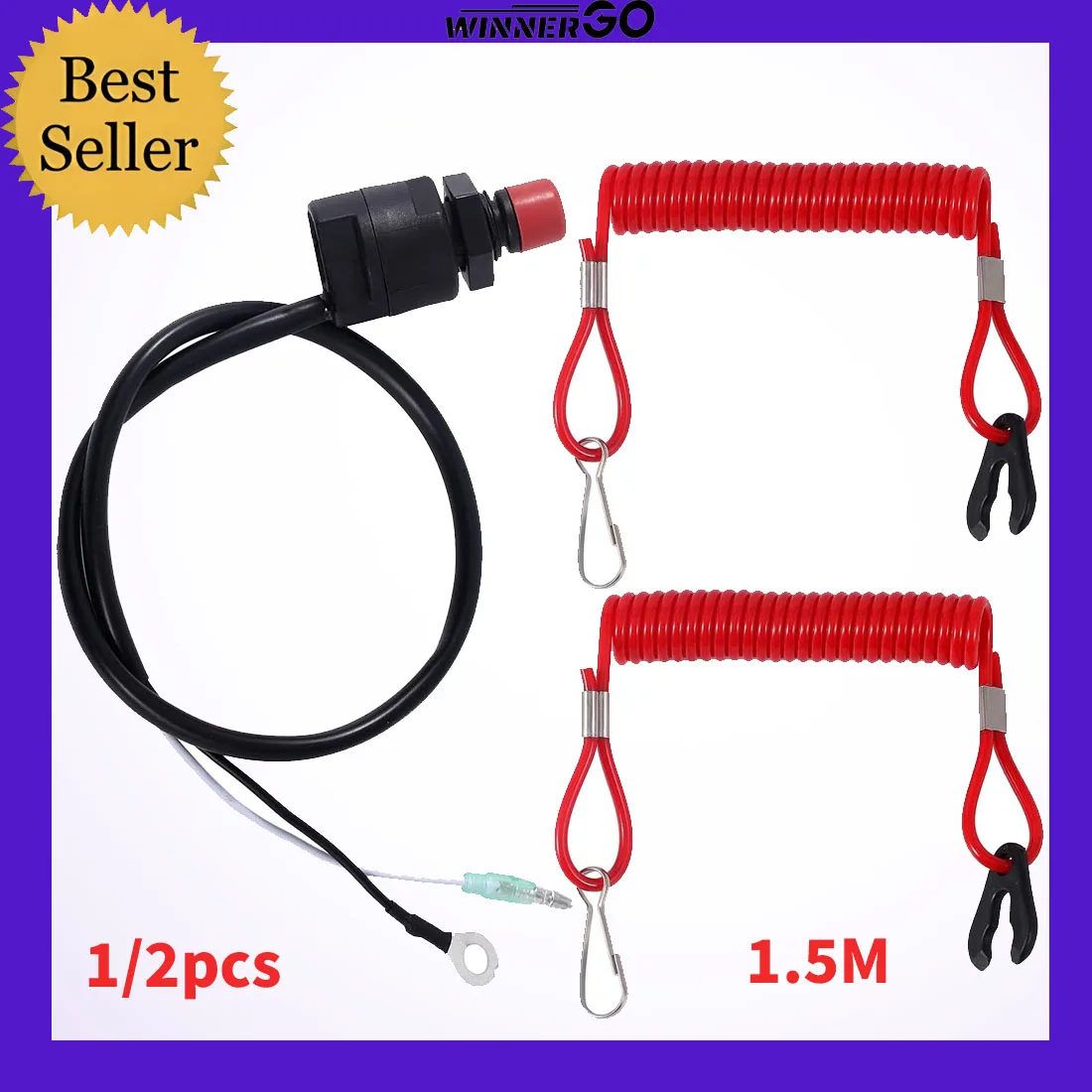 

1/2 шт. подвесной мотор Yamaha, аварийный выключатель 2-425hp, веревка для ключей, страховочный ремешок для двигателя, морской лодки Yamaha Tohatsu Honda