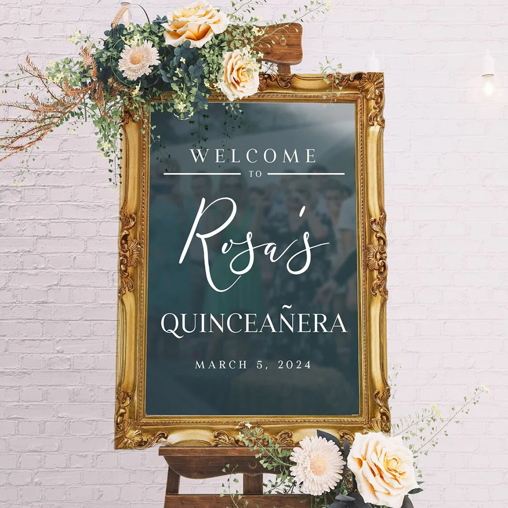 Custom Welcome To Quinceanera Entry Vinyl Wall Decal Sticker Birthday Sweet Sixteen Wall Sticker Birthday Party Sign Decals S285