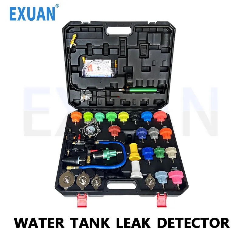

35PCS Nylon Car Water Tank Pressure Leak Tester Leak Detection Tool Antifreeze Vacuum Filler Pressure Gauge Replacement Toolbox