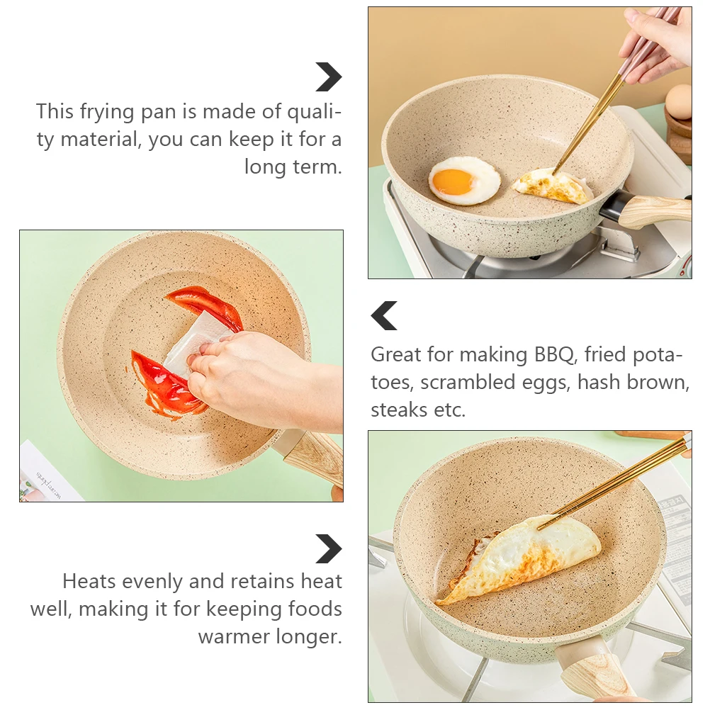 

1 шт. сковорода с антипригарным покрытием 24 см, бежевая кухонная посуда с плоским дном, газовая плита, индукционная плита, универсальная, легко чистится
