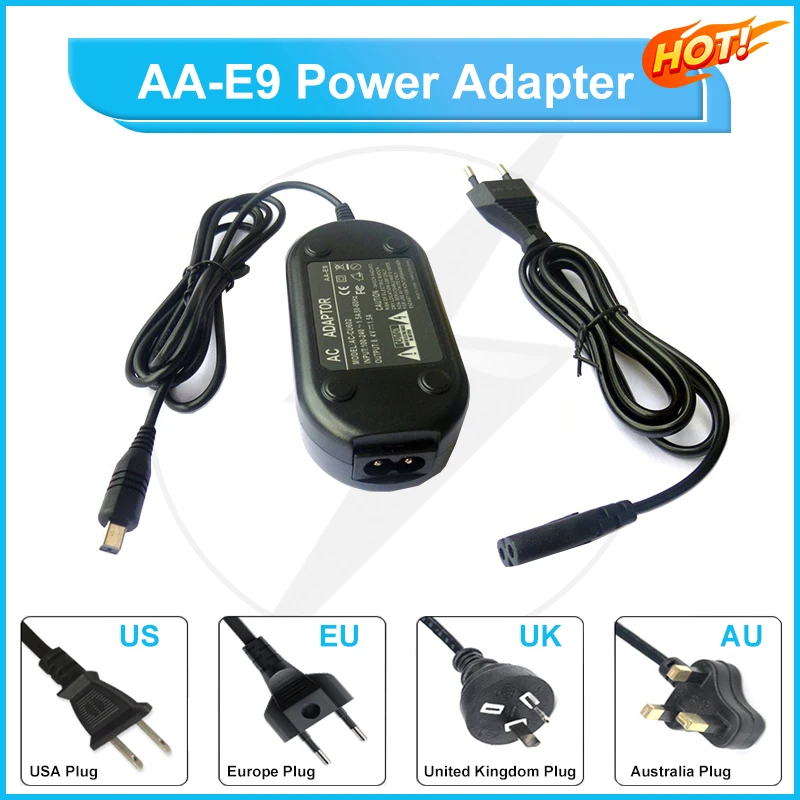 

AA-E9 Camera Camcorder Power Adapter Charger Supply for Samsung AA-E8 AA-E7 AA-E6A VP DC575 DC563 DC165 DC161 DC175WB D975 D959