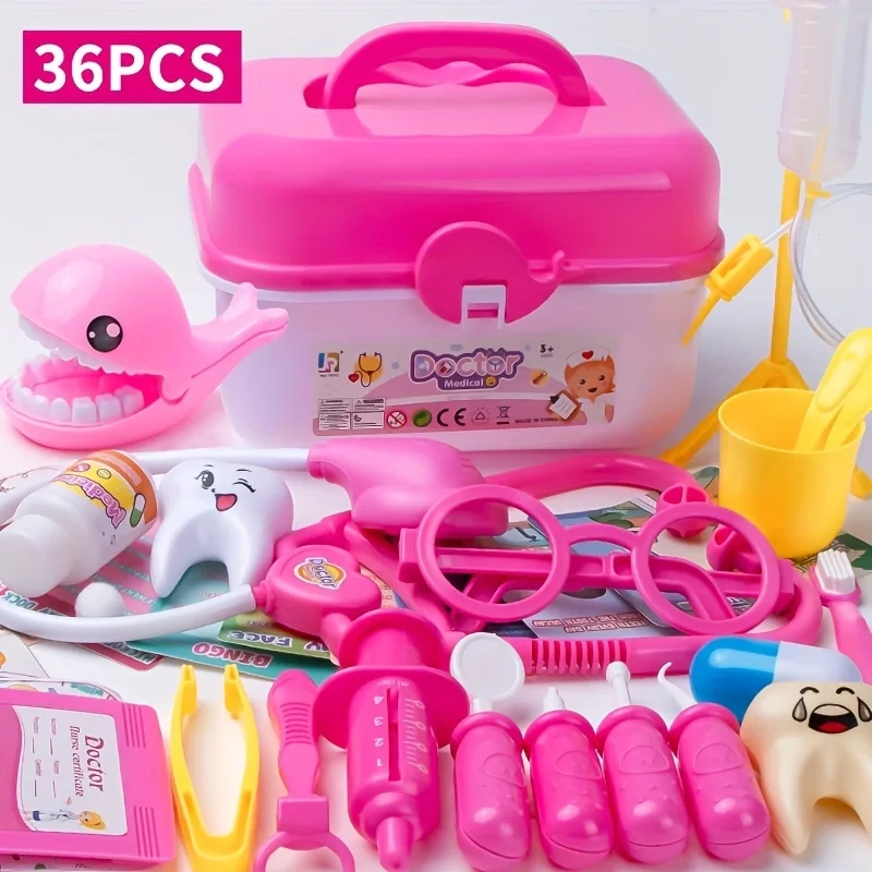 New！Doctor Play Set Doctor Toys for Kids Pretend Play Medical Tool Toy with Portable Suitcase Educational Toy Gift for Kids