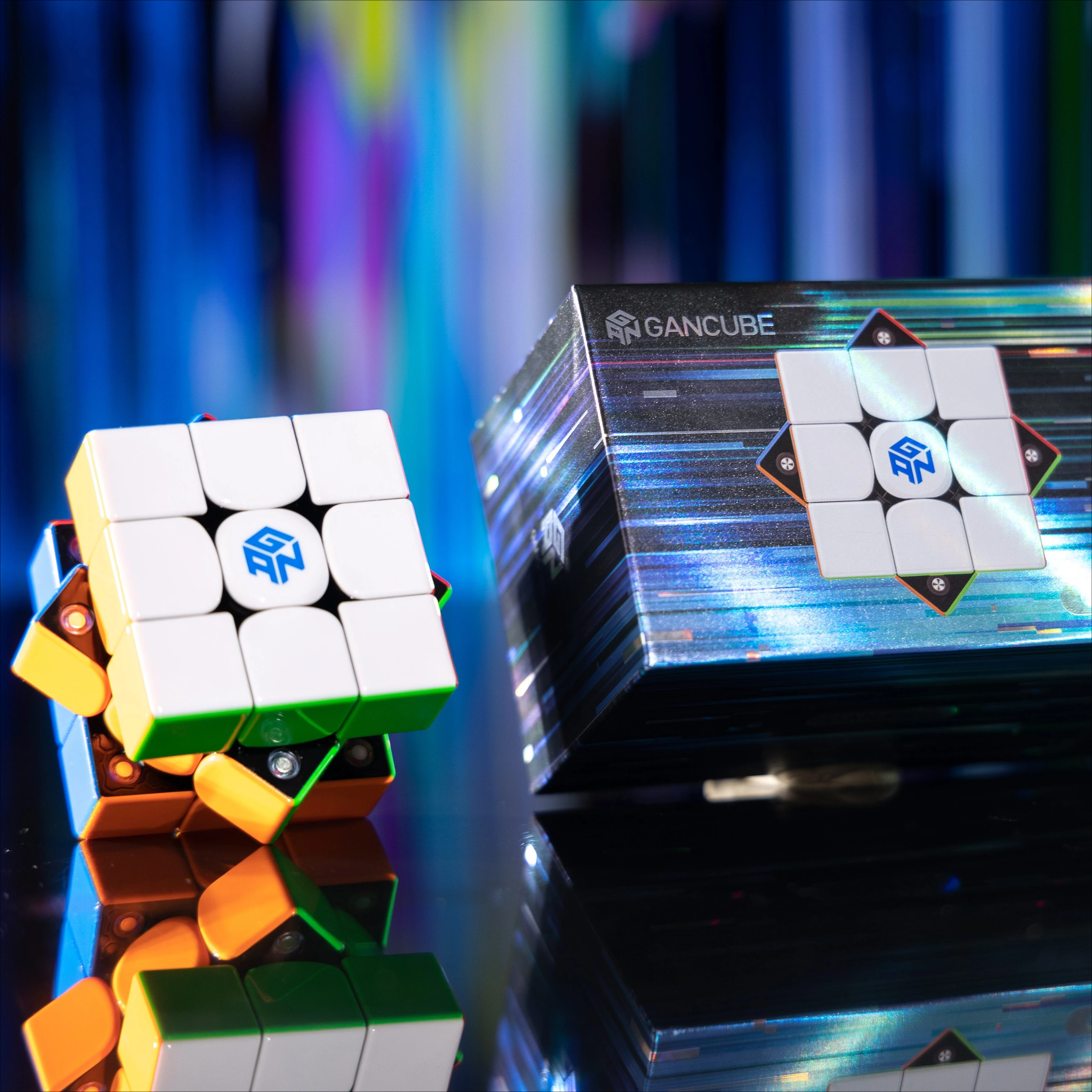 2025 GAN V100 마그네틱 UV 3x3x3 마그네틱 매직 스피드 큐브 55mm 스티커리스 전문가용 스무스 큐보 마기코 퍼즐 어린이용