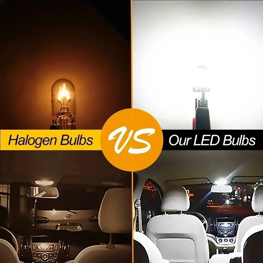 T10 Car Led Interior Reading Light W5w 168 194 Auto Width Lamp Side Marker Bulb for License Plate Lighting 12v Warm White view 6