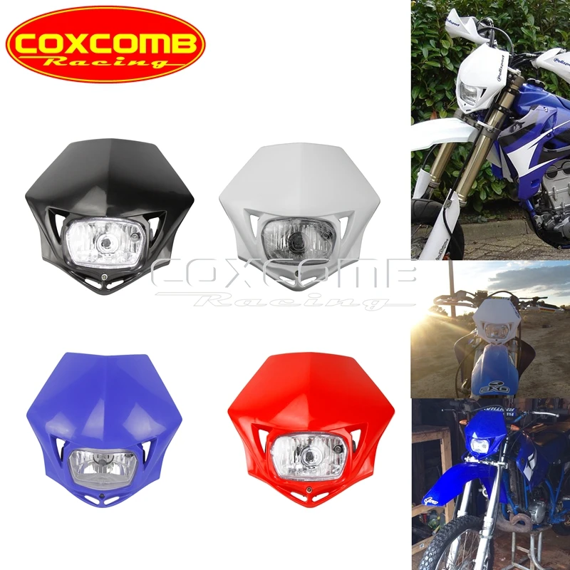 Red Enduro Dirt Bike Supermoto Motorcycle Headlight Headlamp For Honda CRF450 CRF300 CRF250 CRF230 CRF125 CRF150 CRF XR CR 650