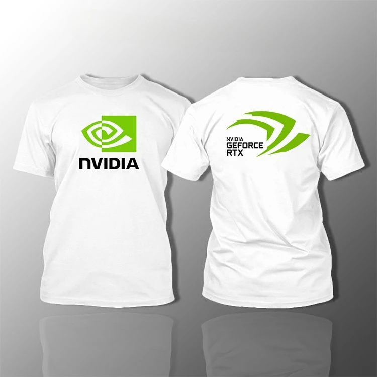 NVIDIA Kurzarm-Shirt NVIDIA RTX Intel Intel Sommerkleidung Geek Rundhals-T-Shirt – Detail 7