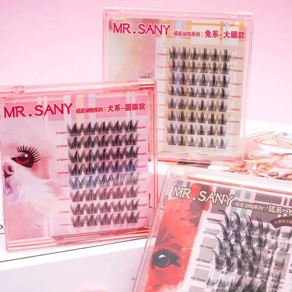 ขนตาปลอมแบบนุ่ม DIY แบบแยกส่วน ลายมังงะน่ารัก ติดง่ายแบบติดกาวในตัว  แบบก้านแข็ง ไม่ต้องใช้กาว สำหรับสาวๆ