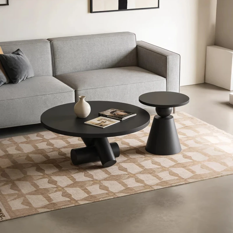 Mesa de centro redonda minimalista, decoração moderna para sala de estar, mesa de centro de designer, luxo simples, mesa auxiliar, móveis para casa
