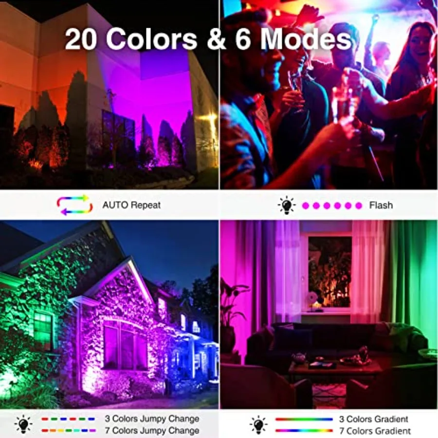 Stage Lights 2 Pack 48W LED Wall Washer LightIP66 Waterproof Outdoor RGB Light Bar with Timing Wash Lights with DIY Colors 44-K