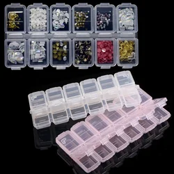 12 Compartments Plastic Rhinestone Organizer Container Case, Nail Art Tool Jewelry Storage Box, Beads Parts Containers