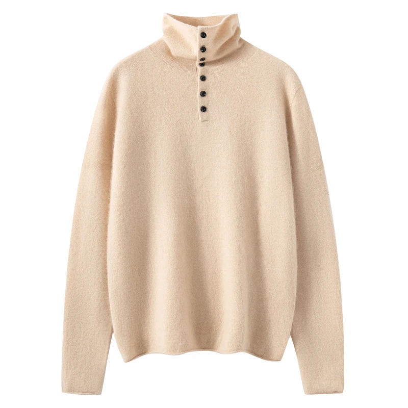 Women 100% Cashmere Sweater Turtleneck Long Sleeve Pullover Basic Simple Style Autumn Winter Goat Cashmere Knitwear  Tops