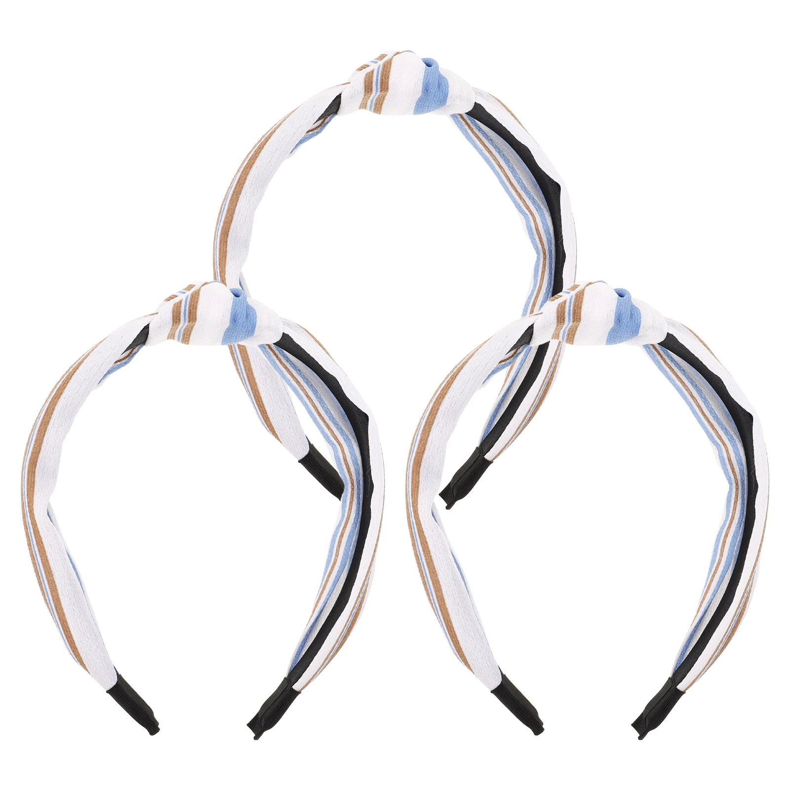 

3pcs Knotted Hair Hoop Women Chiffon Headband Broadside Cross Elegant Stripe Comfort Practical Accessory Parties Weddings Gifts