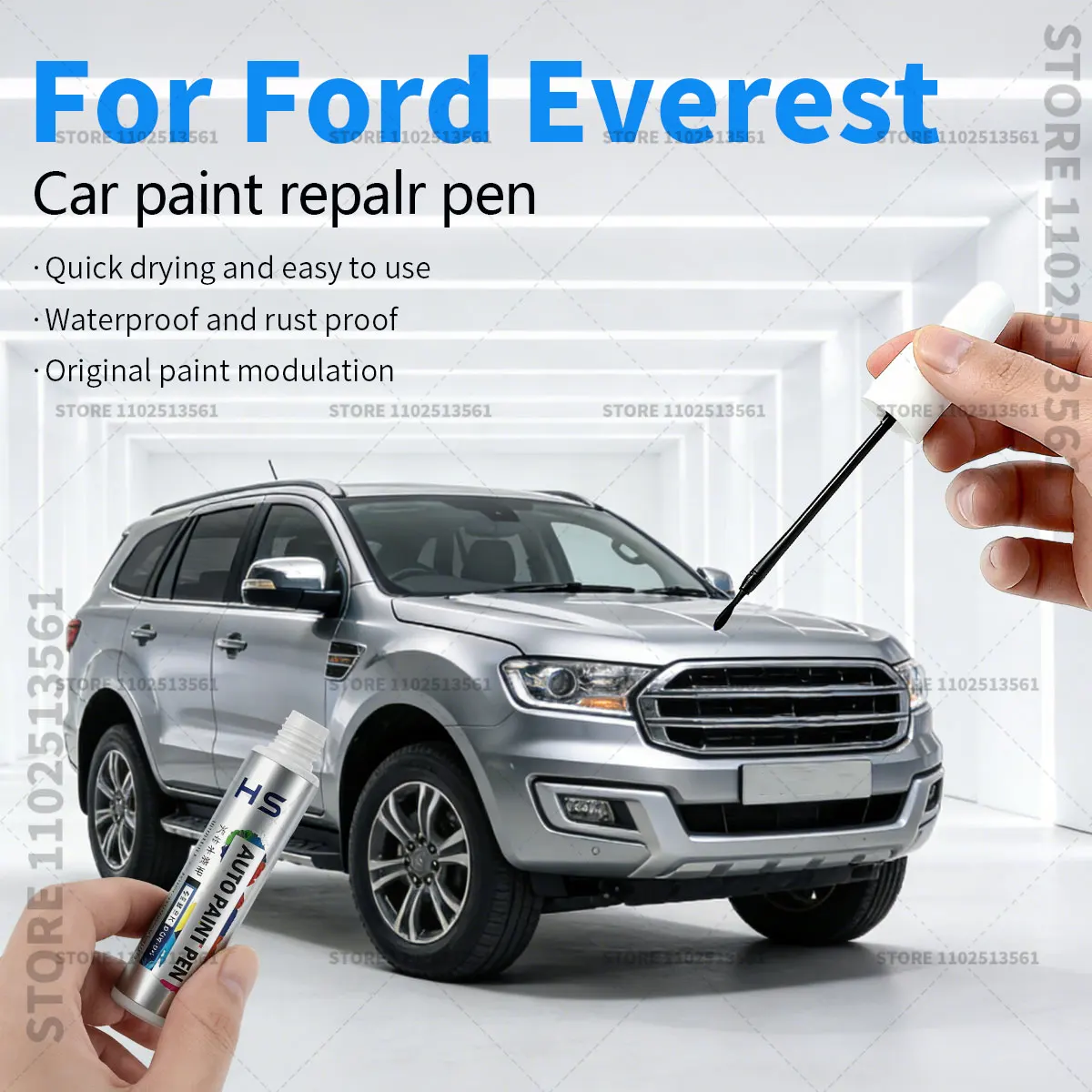 

Карандаш для ремонта краски, средство для удаления царапин, аксессуары для автомобиля, цвета: арктический белый, черный, синий, серый метеор, для Ford Everest