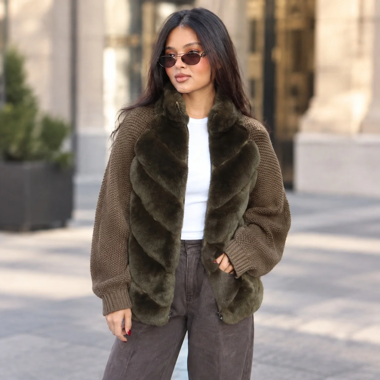 Patchwork Stand Collar Coat Regular Length Casual with Japanese Korean Casual No Hood Long Sleeve Regular Sleeve Women Jacket
