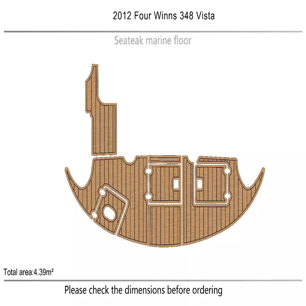 

2012 Four Winns 348 Vista Cockpit swimming platform Faux teak 6mm Non-slip Mat SeaDek MarineMat Gatorstep Style Self Adhesive