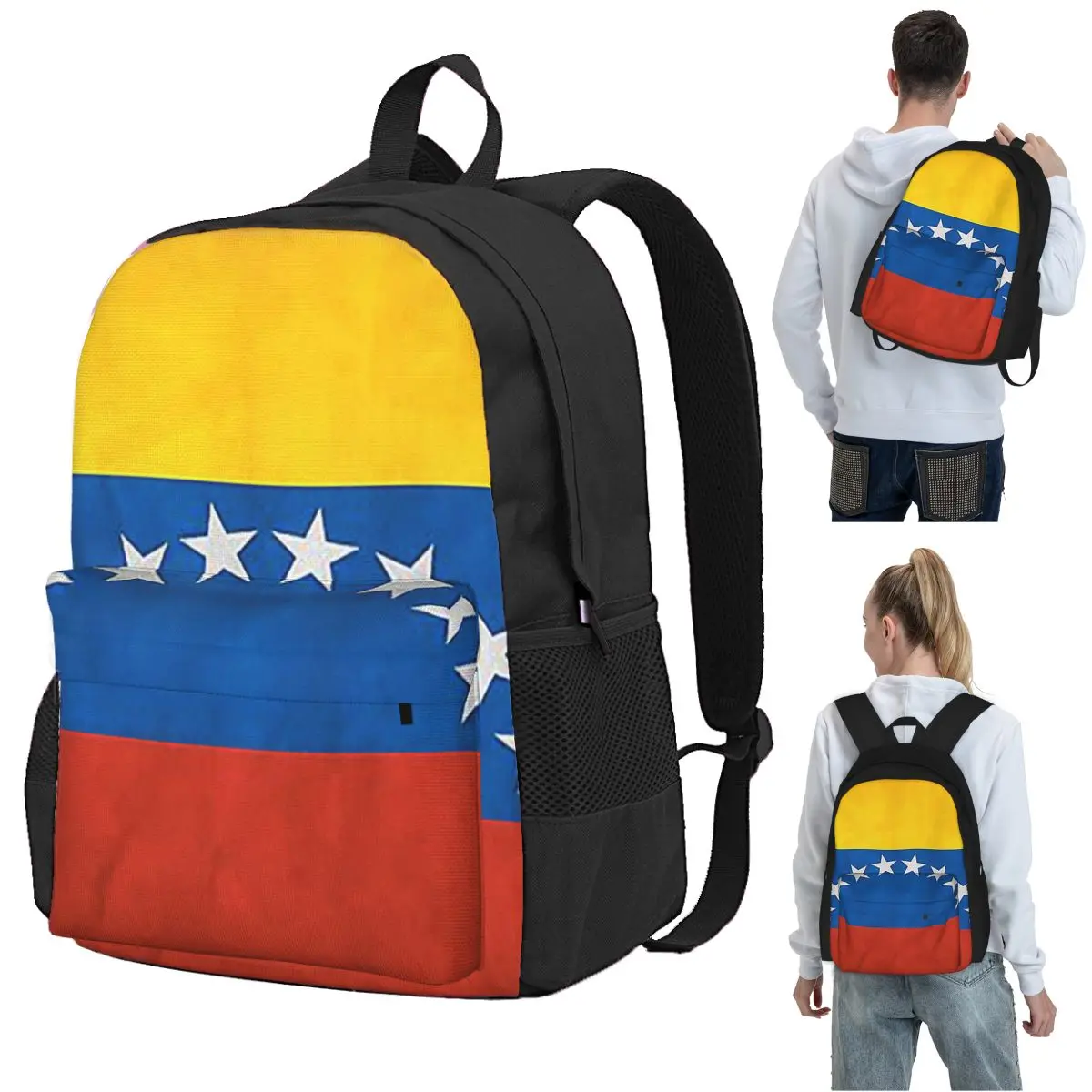Venezuela Venezuelan Flag National Flag Of Venezuela Backpack Student BookBag Kids School Bag Laptop Shoulder Bags for BoysGirls