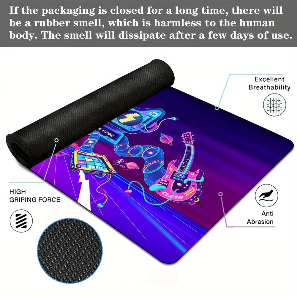 Cyber DJ turntable large Mouse Pad DJ Cat Creative Design Desk Mat Gaming pad Non-Slip Stitched Edge desk accessories mouse mat