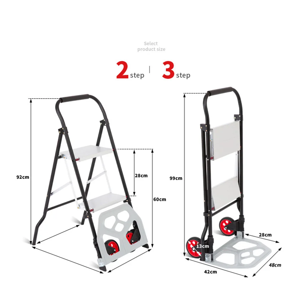 

Multi Functional Folding Hand Cart, Shopping Trolley Car, Folding Ladder, Household Herringbone Ladder, Aluminum Alloy Ladder