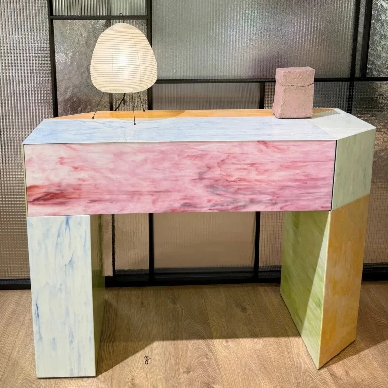 Minimalist entry porch cabinet, locker, dopamine colored living room glass, medieval partition decorative side cabinet