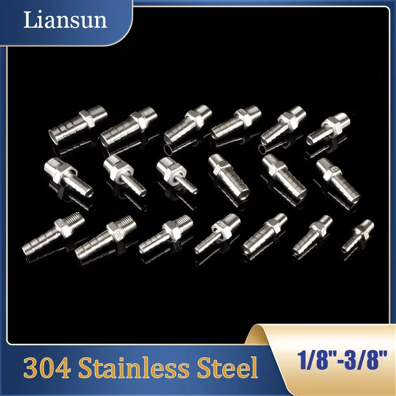 

1I8" 1I4" 3I8" 304 Stainless Steel Barbed Fitting - Thickened Male Thread Grease Nipple for Water/Air Hoses