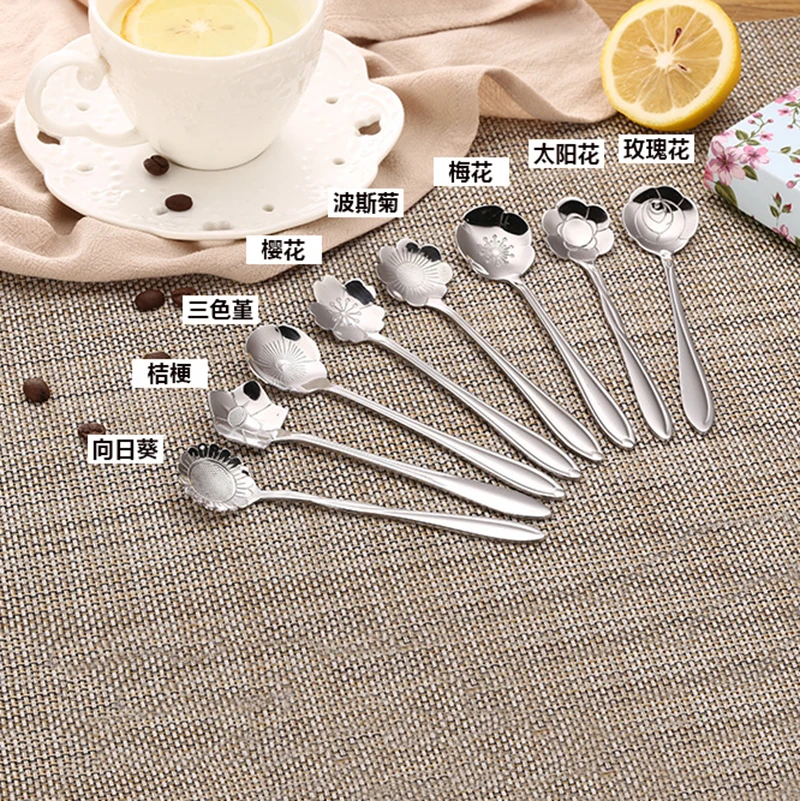 Silver Durable Stainless Steel Spoon Dessert Spoon Ice Cream Candy Tea Spoon Tableware Kitchen Accessories